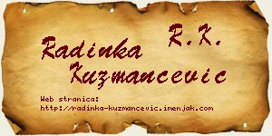 Radinka Kuzmančević vizit kartica